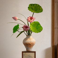 Simulated Lotus, High-End and Realistic, New Chinese-Style Entrance Hall, Tea Room, Dining Table Decorations, Artificial Flowers, Decoration, Song Dynasty Aesthetics, Zen Style