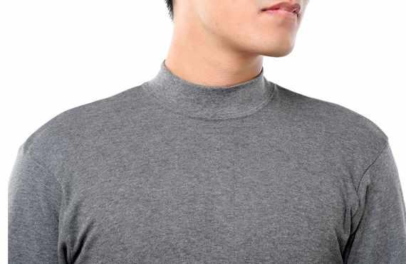 Qiuyi Qiuku Trung niên cotton mỏng phần cơ sở đồ lót nhiệt cotton nam cao cổ áo len thiết lập bộ đồ nam cao tuổi
