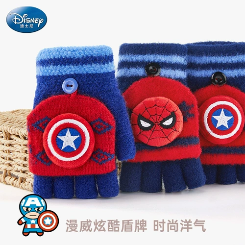 Дисней, детские удерживающие тепло зимние перчатки для мальчиков, без пальцев
