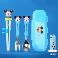 Синий комплект, палочки для еды, вилка, ложка, коробка, 3 шт