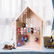 Molly Molly small house Wooden house Villa Bubble Matt creative home storage display solid wood Bigi blind box