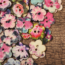 100 Grain Packs 25mm Painted Plum Wood Button Handmade Diy Flowers Wood Button Clothing Album Bookmark decoration