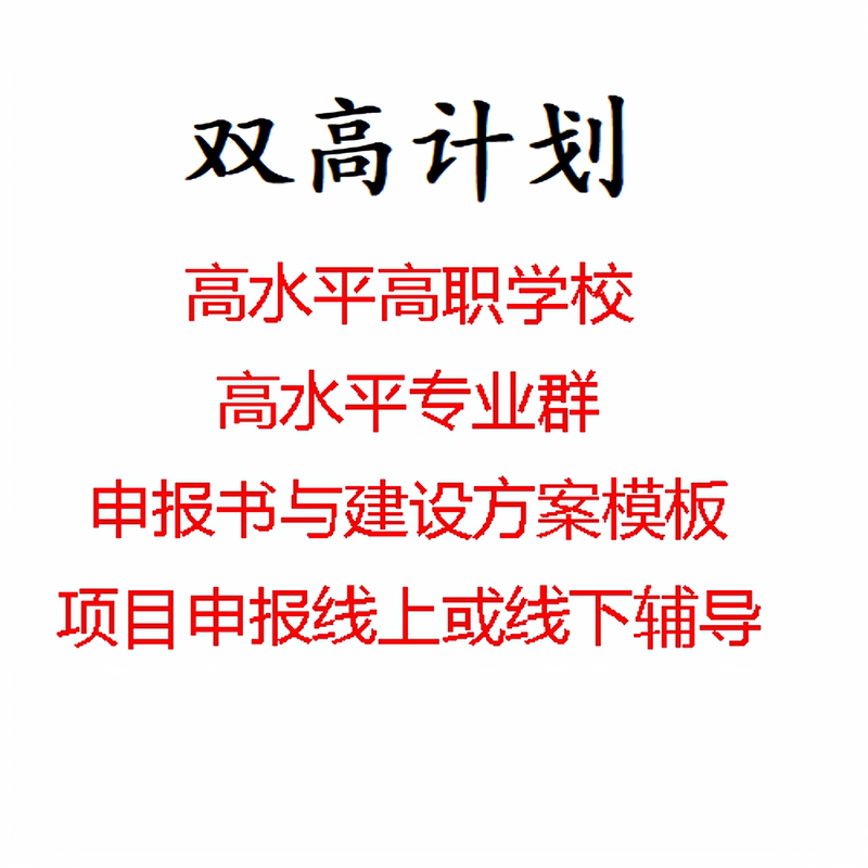 Double Excellence Program High-Level School Professional Cluster Application Form Construction Plan Complete Case Template New Cycle Plan