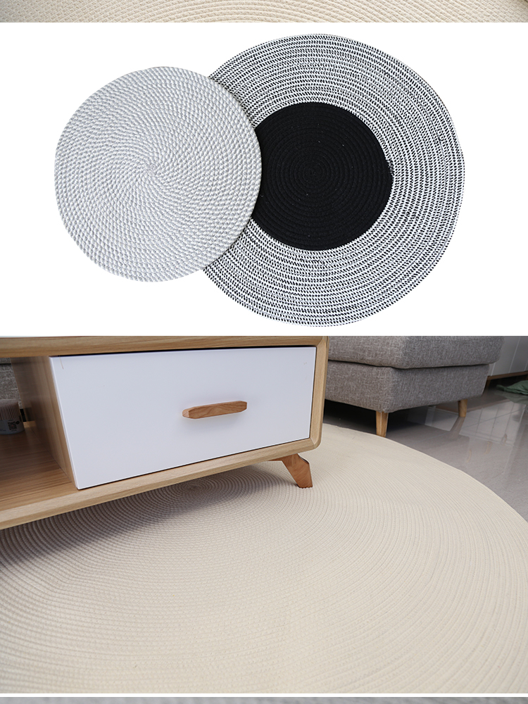 Phong cách Bắc Âu cotton thủ công và vải lanh chuẩn bị thảm hình bầu dục phòng khách phòng ngủ nghiên cứu phong cách Nhật Bản mat tùy chỉnh - Thảm sàn thảm đá