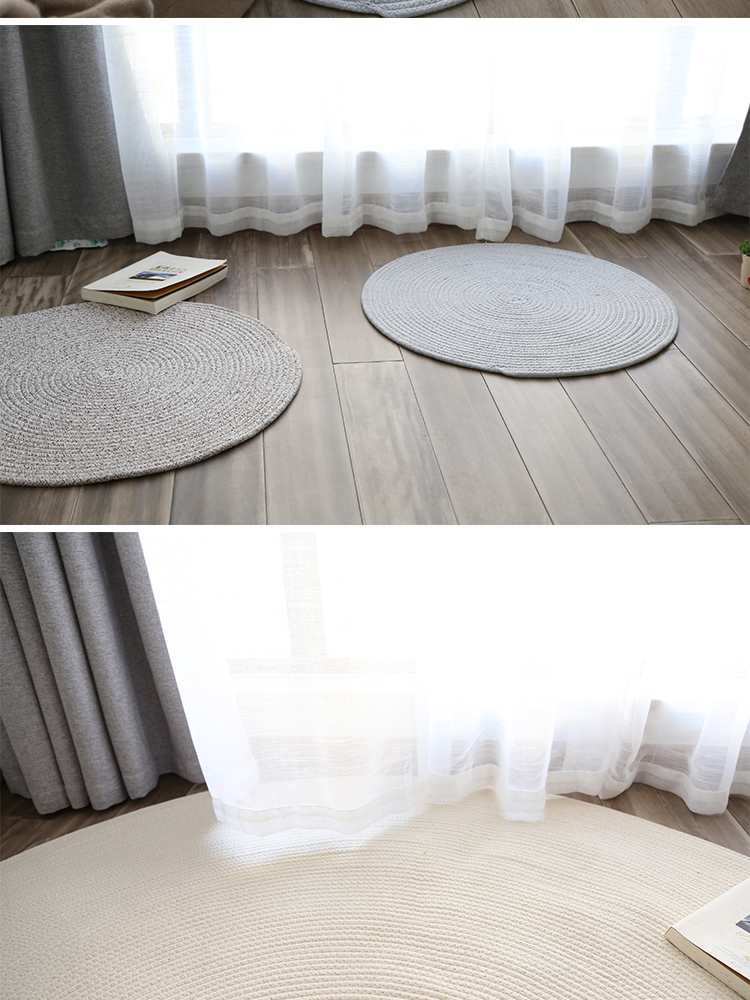 Phong cách Bắc Âu cotton thủ công và vải lanh chuẩn bị thảm hình bầu dục phòng khách phòng ngủ nghiên cứu phong cách Nhật Bản mat tùy chỉnh - Thảm sàn thảm đá
