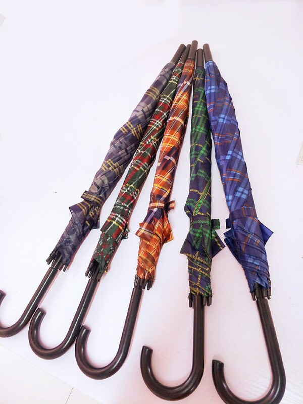 Straight Umbrella with 8 Ribs, Windproof Umbrella, Plaid Umbrella, Long Handle Umbrella, Office Classic Style, Advertising