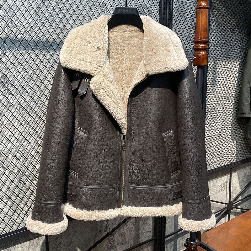 Intercept code clearing imported beautiful fur ecological sheep fur one real fur male short coat