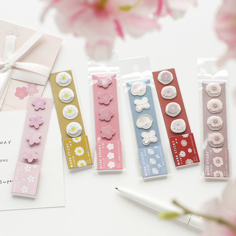 Miscellaneous Lover PVC Cherry Blossom Transparent Label Fresh Classification Waterproof Key Mini Ledger Stickers