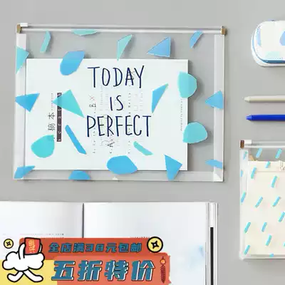 ZAA Miscellaneous Ah Island blue file bag document Bill data storage bag transparent waterproof test roll bag A4 A5