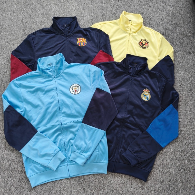 Spring and Autumn Football Team Sports Zipper Jacket Men's Running Fitness Stand-Up Collar Training Clothes