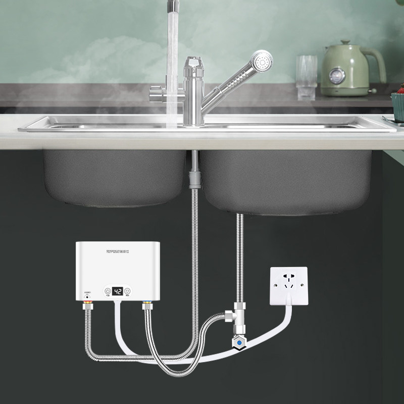 Small kitchen treasure instant heating type small electric water heater home water storage-free kitchen treasure faucet heating bath machine