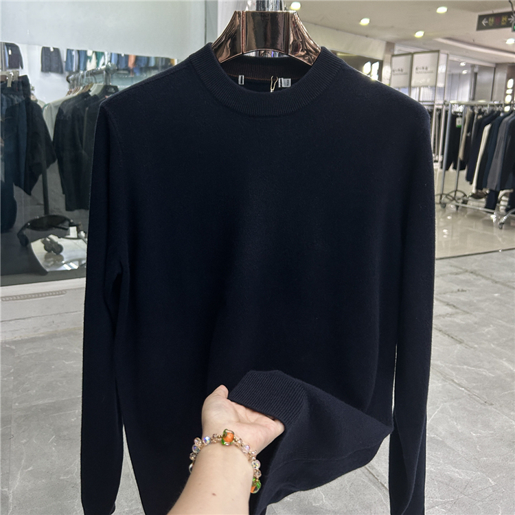 【H Brand】100% Wool! High-End and Great Value! the Actual Product Is Even Better! Branded Cut-Label Men's Autumn and Winter Sweater
