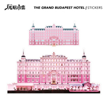  Personality pink Budapest hotel stickers Suitcase suitcase stickers Computer refrigerator decoration waterproof stickers