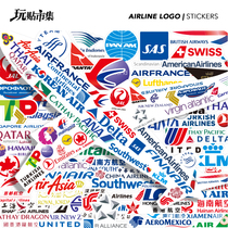  Personalized airline logo logo aircraft stickers Suitcase laptop European and American custom travel stickers