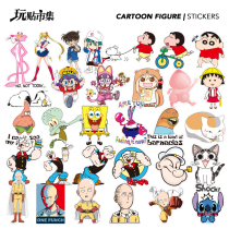  Cartoon cute character Crayon Shinchan Spongebob Snoopy stickers Suitcase computer waterproof decorative stickers