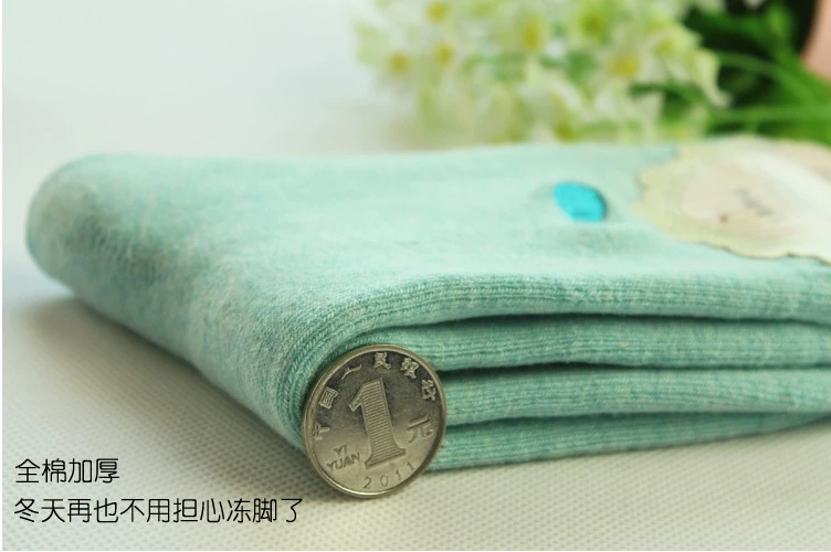 1 đôi tất nữ mùa đông khăn dày của phụ nữ vớ cotton terry mùa đông siêu dày ấm áp cộng với vớ cashmere