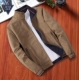 Áo khoác cotton nam 2018 mỏng phần mùa xuân và áo khoác mùa thu hai mặt mặc trung niên áo rộng kích thước rộng bố ơi áo khoác thể thao