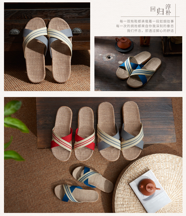 [Mua một tặng một miễn phí] linen dép mùa hè nam giới và phụ nữ trong nhà vài nhà non-slip dày dưới dép đi trong nhà