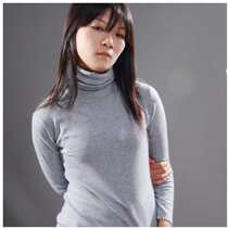 Jade suede snow fashion pile collar foam sleeves V collar high neckline woman cashmere