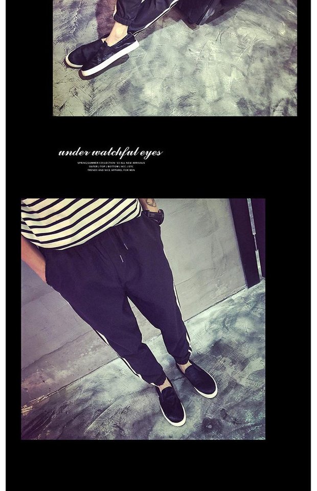 Mùa xuân và mùa thu Harajuku ba con đường và ba thanh nam chân giản dị quần cotton lỏng học sinh quần thể thao nam thanh niên thủy triều quần sooc