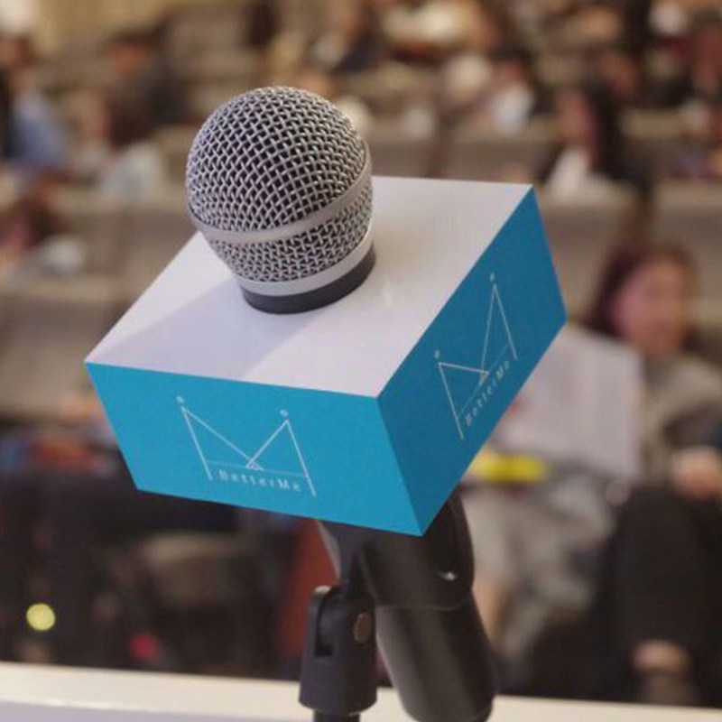 Microphone station standard custom 10×5 5 microphone cover microphone brand square wheat box four sides waterproof acrylic square box