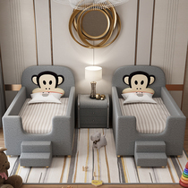 Childrens boy single widened bed stitching small bed baby boy Yanbian baby spell bed soft bag fabric custom