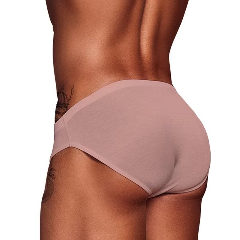 Gvzpea men's low-waist ultra-thin non-sensual sexy modal solid color high elastic hip-lifting sports sweat-absorbing briefs