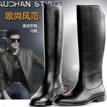 18 Autumn Winter Mens High Cylinder Boots Warm Boots Leather Boots Leather Boots Man Big Code Boots Knight Boots Genuine Leather Boots Cotton Wool Boots Wool