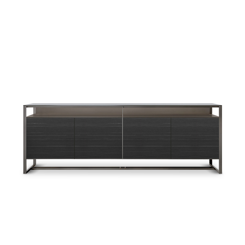 Italian-Style Minimalist Sideboard, Modern Simple Led Light Storage Decorative Cabinet, High-End Aluminum Alloy Tea Cabinet