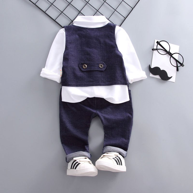 . Boy áo giáp Gentleman ba mảnh set 2 mùa thu 3 trẻ em nhỏ phù hợp với 4 bé chiếc váy thiết lập 1 tuổi.