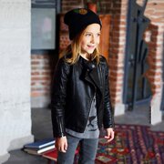 . 2020 mới trẻ em áo da cô gái mùa xuân mô hình cô gái đỏ bé không khí biker jacket da cô gái mùa thu.