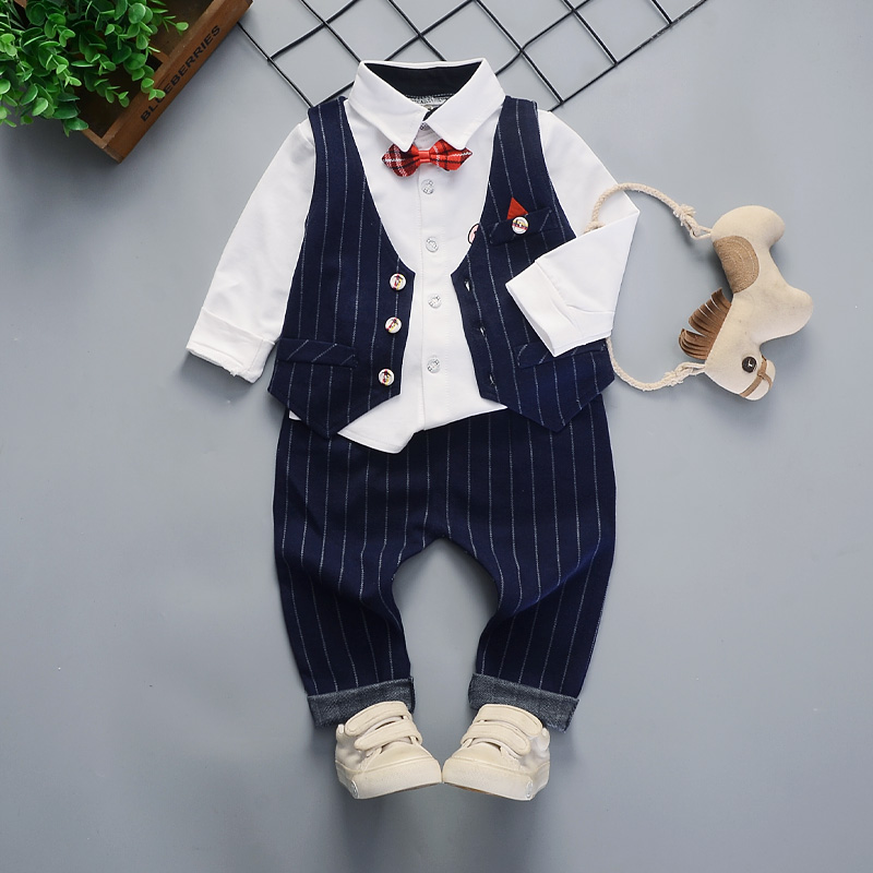 . Boy áo giáp Gentleman ba mảnh set 2 mùa thu 3 trẻ em nhỏ phù hợp với 4 bé chiếc váy thiết lập 1 tuổi.