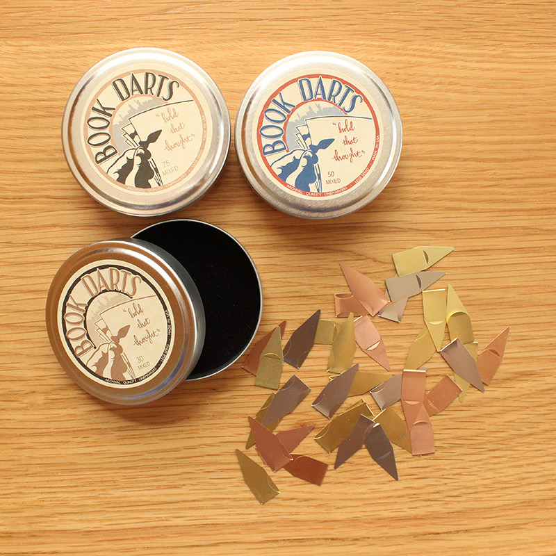 American Import BOOKDARTS Creative Metal Bookmark Student with a brief read mini retro bookmark brass