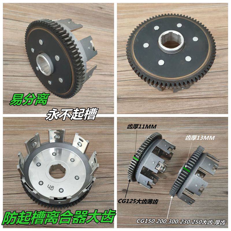 Locomotive clutch large teeth CG125 150175200250 stainless steel sheet clutch cover big ancient