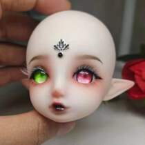 6 points BJD elf baby head hand-painted makeup makeup head interchangeable eyes girl doll toy