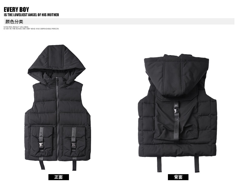 Quần áo bé trai cotton vest mùa đông 2018 mới cho bé lớn mùa thu và mùa đông vest trùm đầu dày Hàn Quốc áo khoác cho bé gái