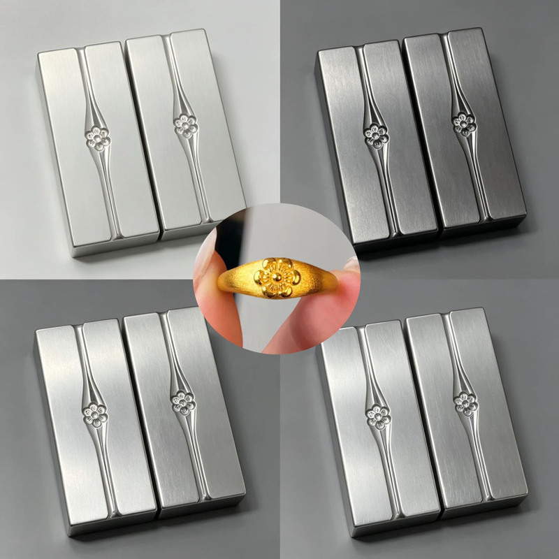 Cnc Carved Plum Blossom Ring Mold Traditional Vintage Ring Stamping Gold Copper Silver DIY Processing Goldsmith Steel Mold Tool Cnc Carved Plum Blossom Ring Mold Traditional Vintage Ring Stamping Gold Copper Silver DIY Processing Goldsmith Steel Mold Tool
