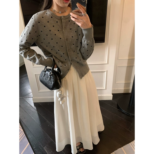 Приталенная длинная белая цветная длинная юбка, средней длины, в корейском стиле, высокая талия, А-силуэт