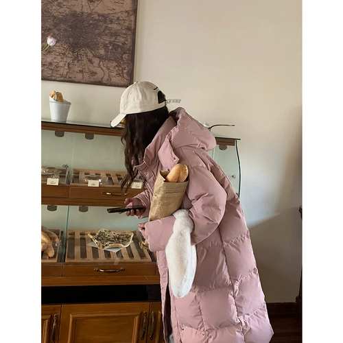 Бархатный пуховик, утепленная розовая куртка с капюшоном, в корейском стиле, утиный пух