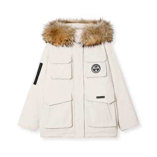 Hhyii римский полете Ravooda Mao Terring Работники Преодолеть женские зимние таблетки белой утки густой куртка вниз.