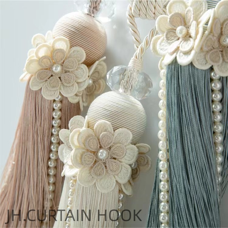 Light Luxury Fontainebleau Water-Soluble Embroidery Large Tassel Tie-Back Curtain Hanging Ball Tie Rope Living Room Bedroom Curtain Tassel Decoration Light Luxury Fontainebleau Water-Soluble Embroidery Large Tassel Tie-Back Curtain Hanging Ball Tie Rope Living Room Bedroom Curtain Tassel Decoration