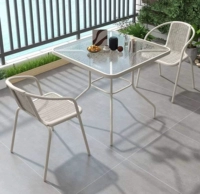 Квадратный стол цвета шампанского + 2 стула