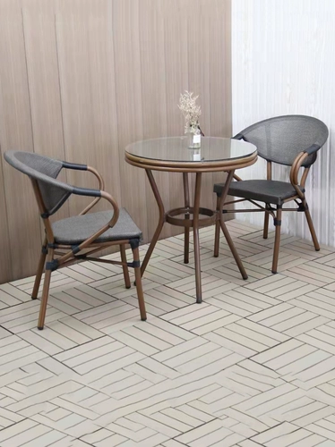 Простой уличный водонепроницаемый алюминиевый стул со сталинской сеткой, патио, двор, кафе, западный бар, стул из ротанга, подлокотник, обеденный стул