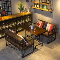 Стол 4 человека с двумя двойными диванами и одним набором