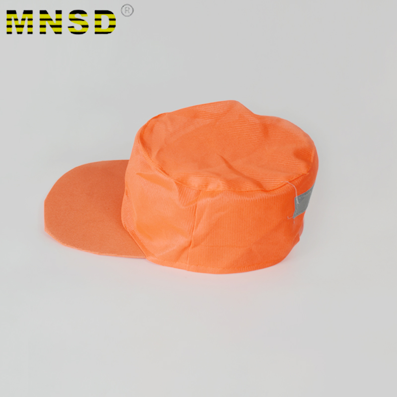 MNSD sanitation hat reflective safety hat Polyester fiber cloth High-gloss reflective orange cap