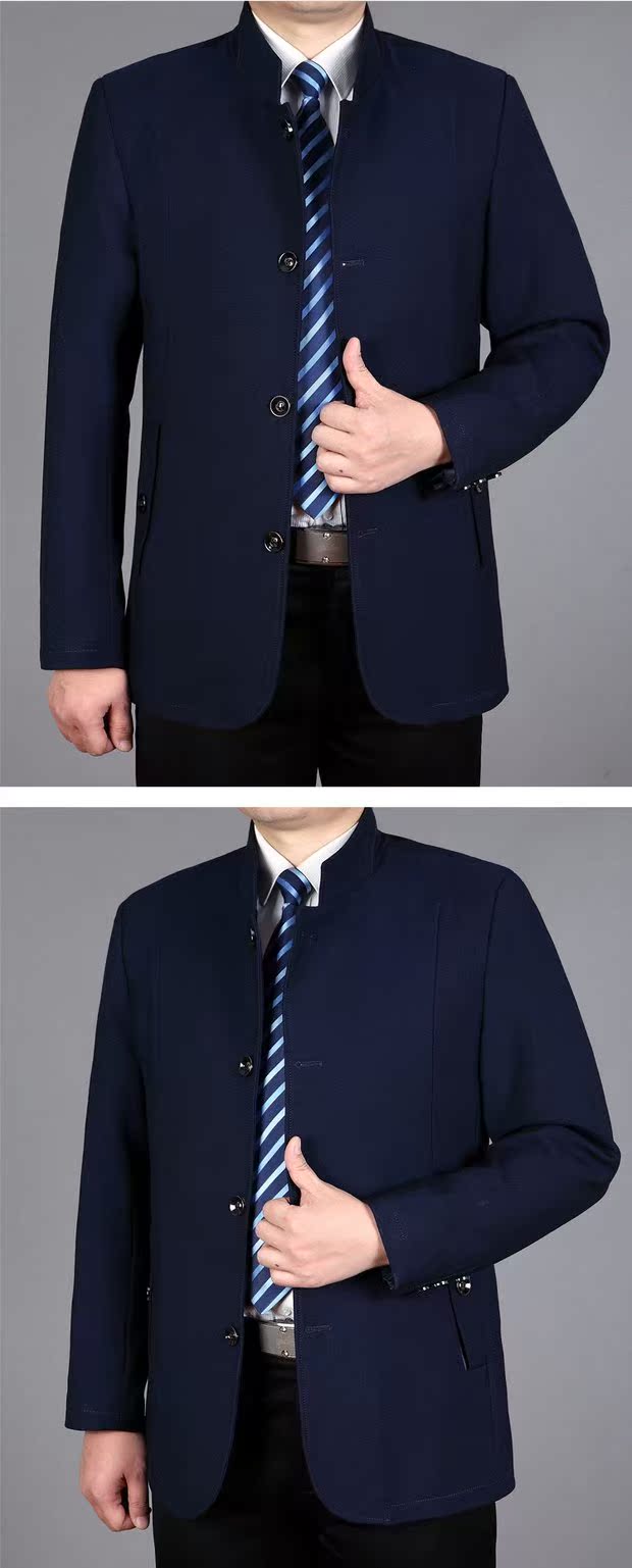 Playboy Mùa xuân và mùa thu Mới dành cho người trung niên nam Windbreaker Business Casual Stand Cổ áo khoác Áo khoác dài Dad Pack áo khoác nam đẹp