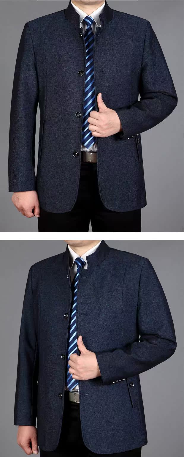 Playboy Mùa xuân và mùa thu Mới dành cho người trung niên nam Windbreaker Business Casual Stand Cổ áo khoác Áo khoác dài Dad Pack áo khoác nam đẹp