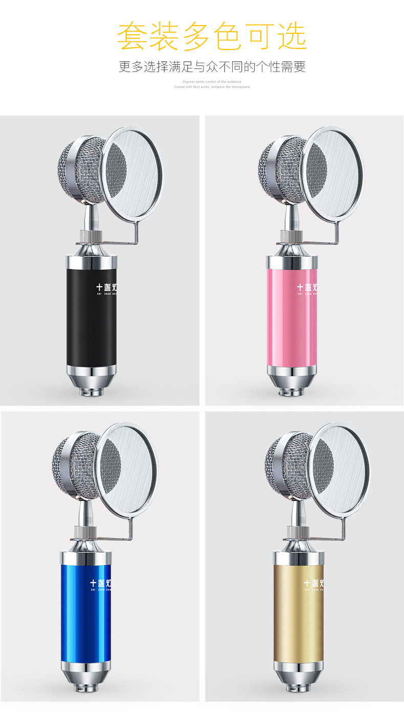 Ten lights small bottle microphone mobile phone live k song equipment computer external singing special condenser microphone microphone