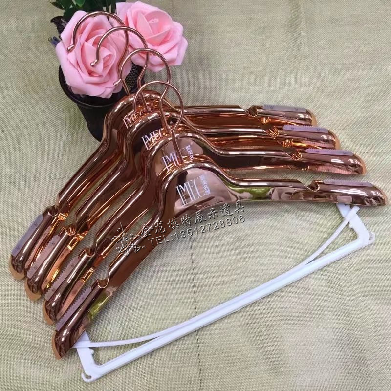 Rose Gold High-grade Pajamas Homewear Suit Hanger Plastic Belt Bar Bottom Horizontal Pajama Hanger Women's Clothes Hanger