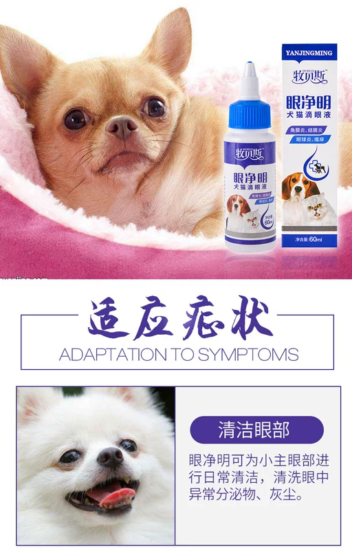 MUBESI Eye Jingming Pet Eye Drops Teddy Goes to Tears Dogs Cat Eye Drops - Cat / Dog Medical Supplies